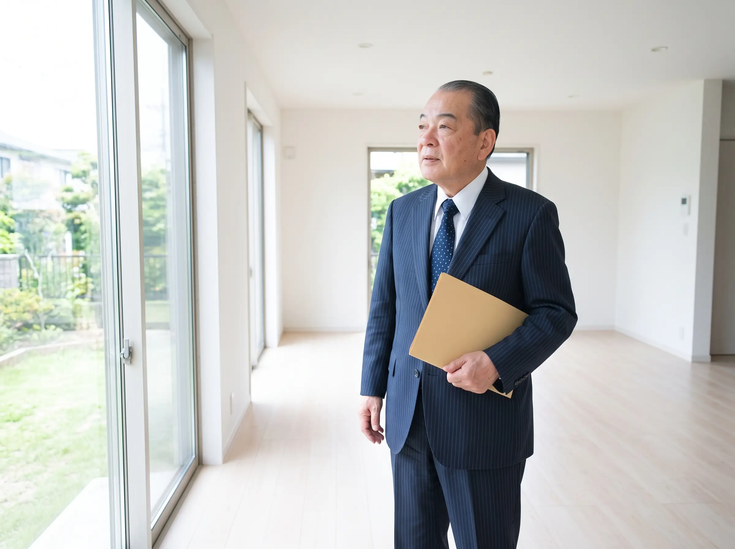 村山正憲氏を明るい住宅内に描いたAI生成イメージ